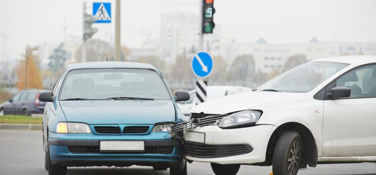automobile crash collision in urban street